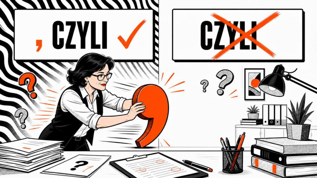 przecinek przed czyli